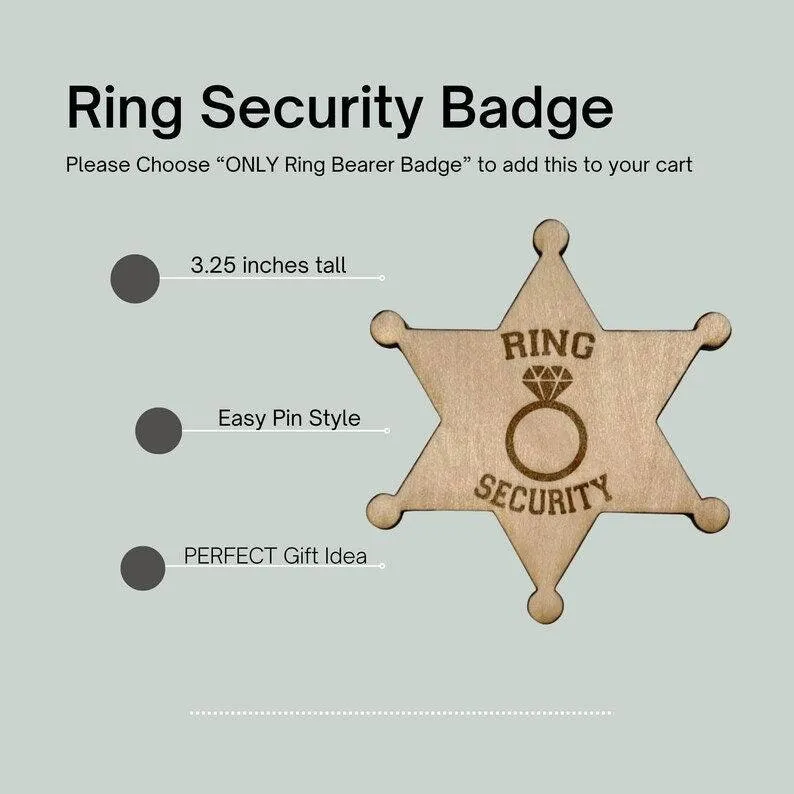 Ring Bearer Security Badge for Ring Security Badge Wedding Party Gift