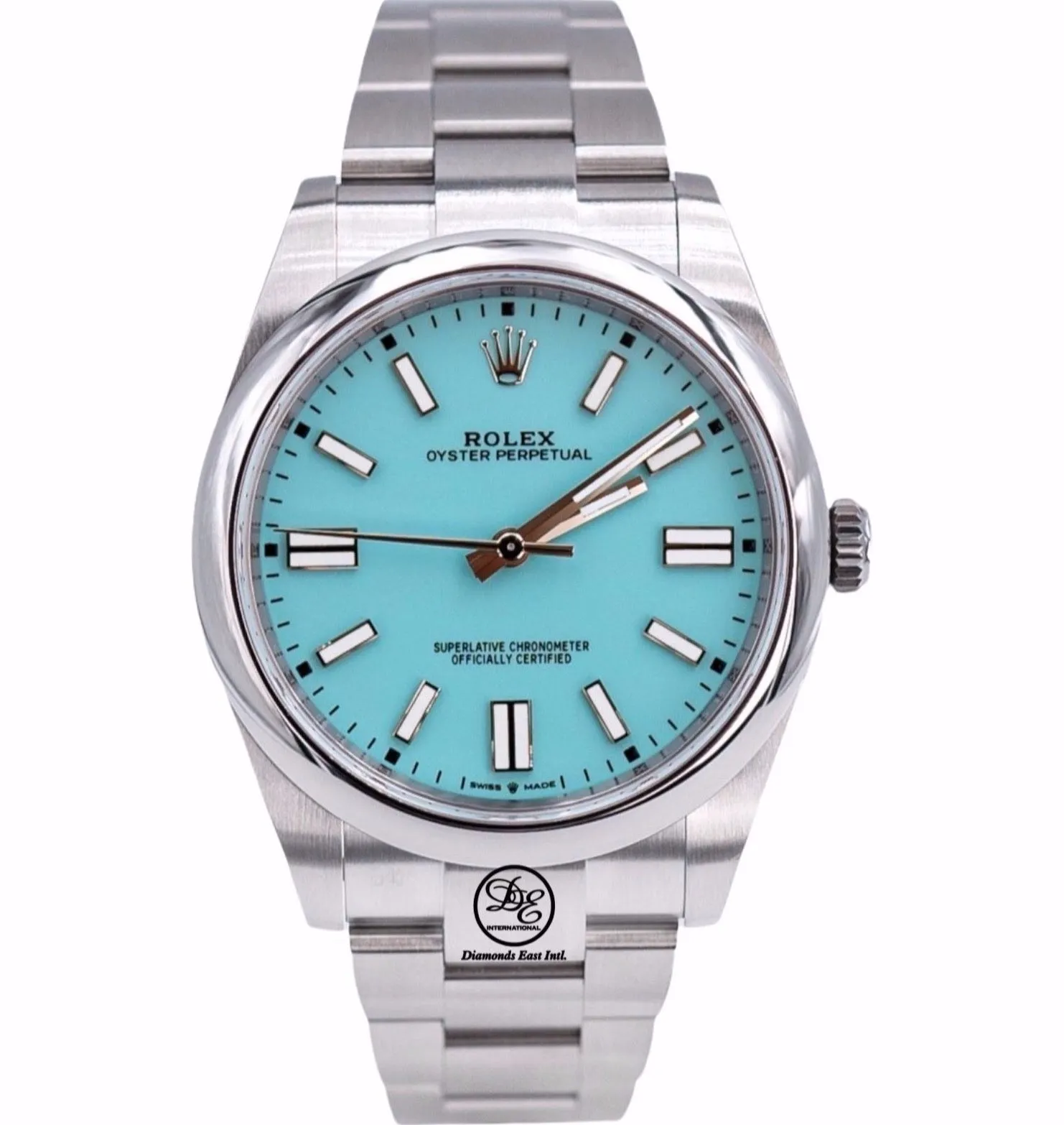 Rolex Oyster Perpetual 41mm Turquoise Blue Dial 124300  Box and Papers