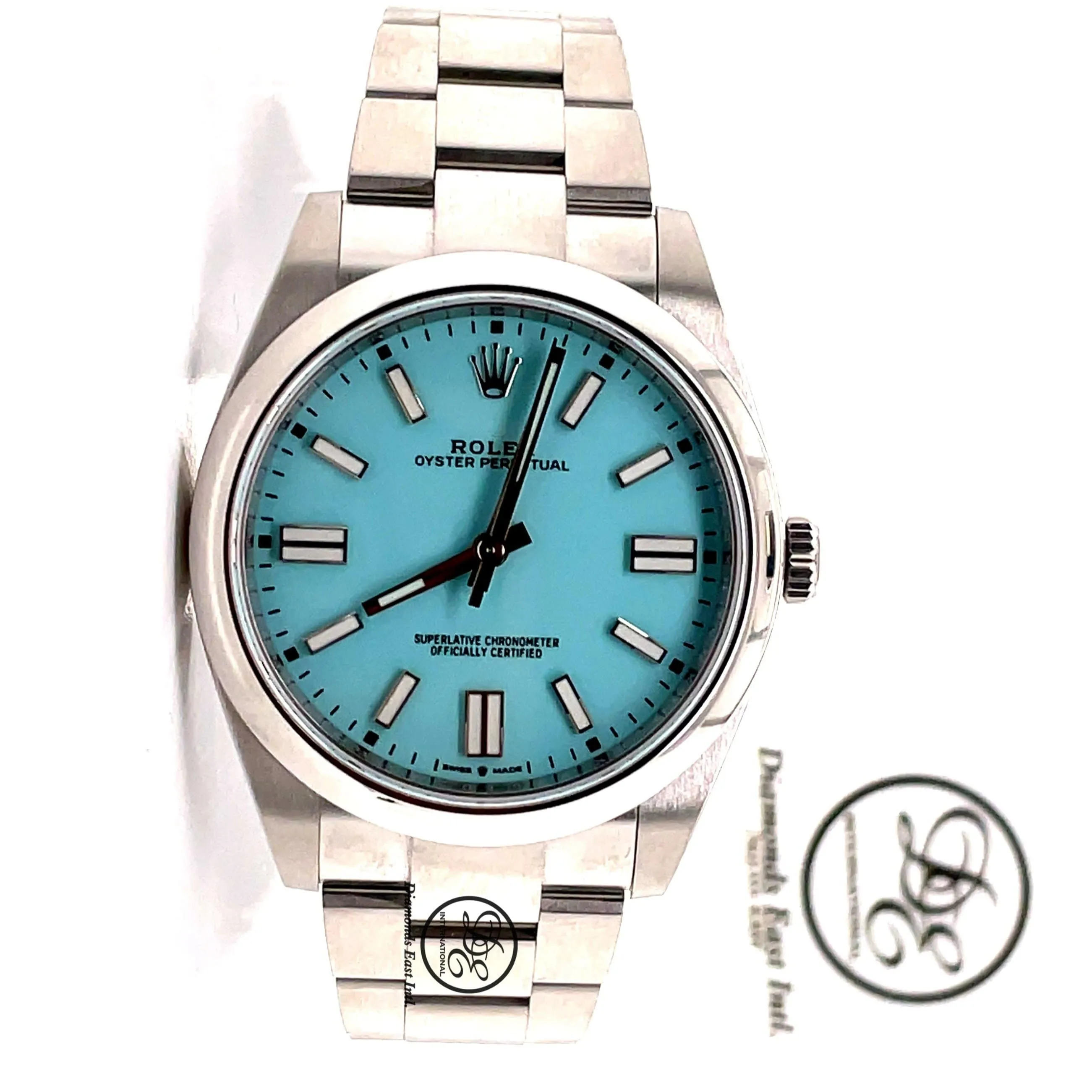 Rolex Oyster Perpetual 41mm Turquoise Blue Dial 124300  Box and Papers