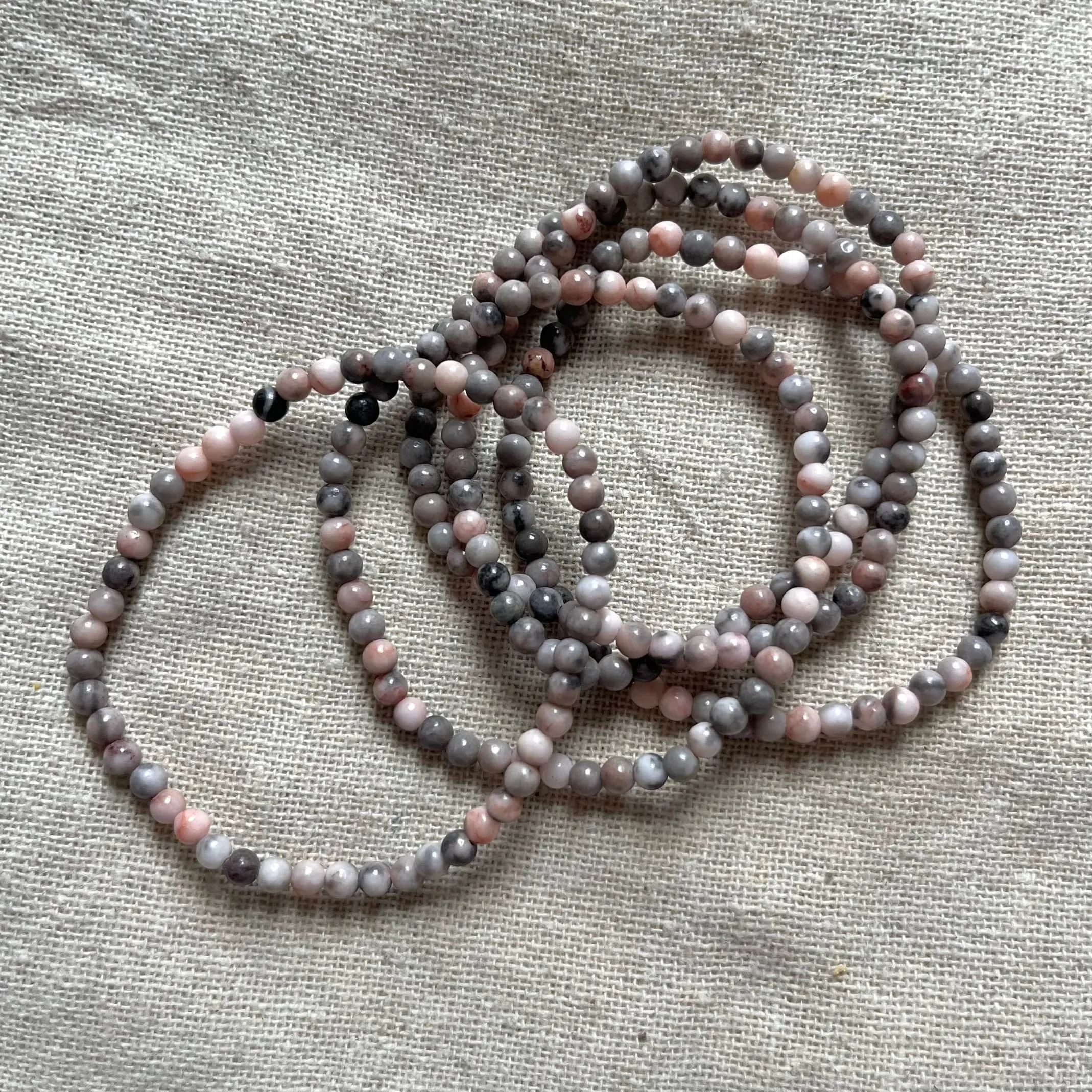 Rose Agate 4mm Beaded Bracelet - Compassion