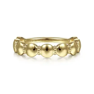 Round Station Stackable Ring in 14K Yellow Gold