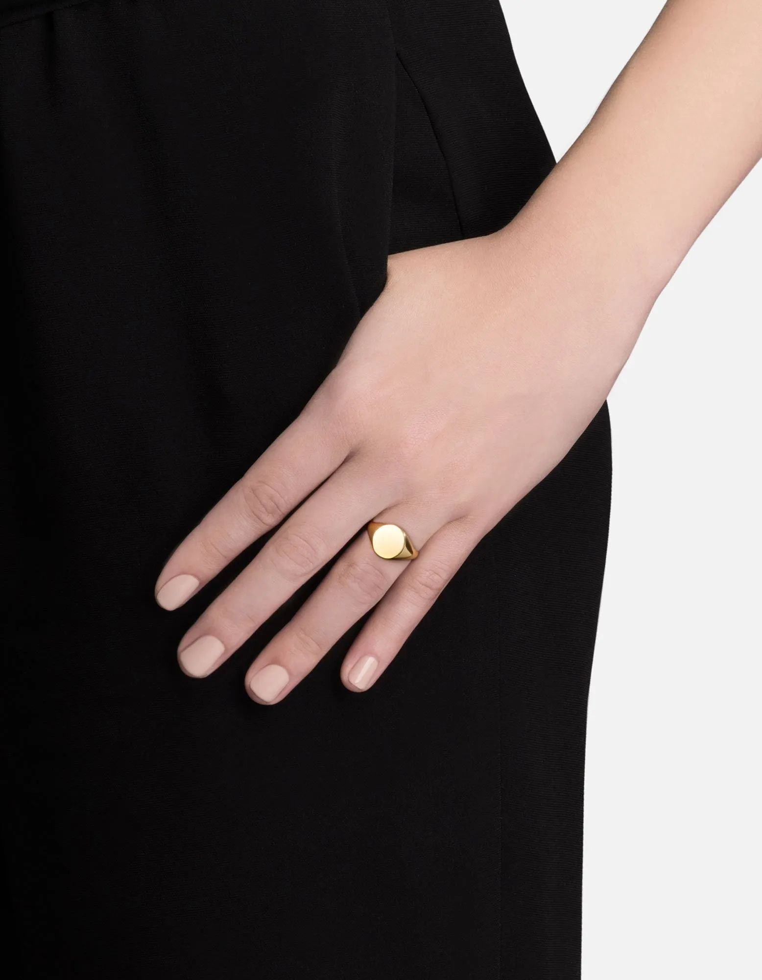 Signet Ring, 14k Gold/ 3 Letter