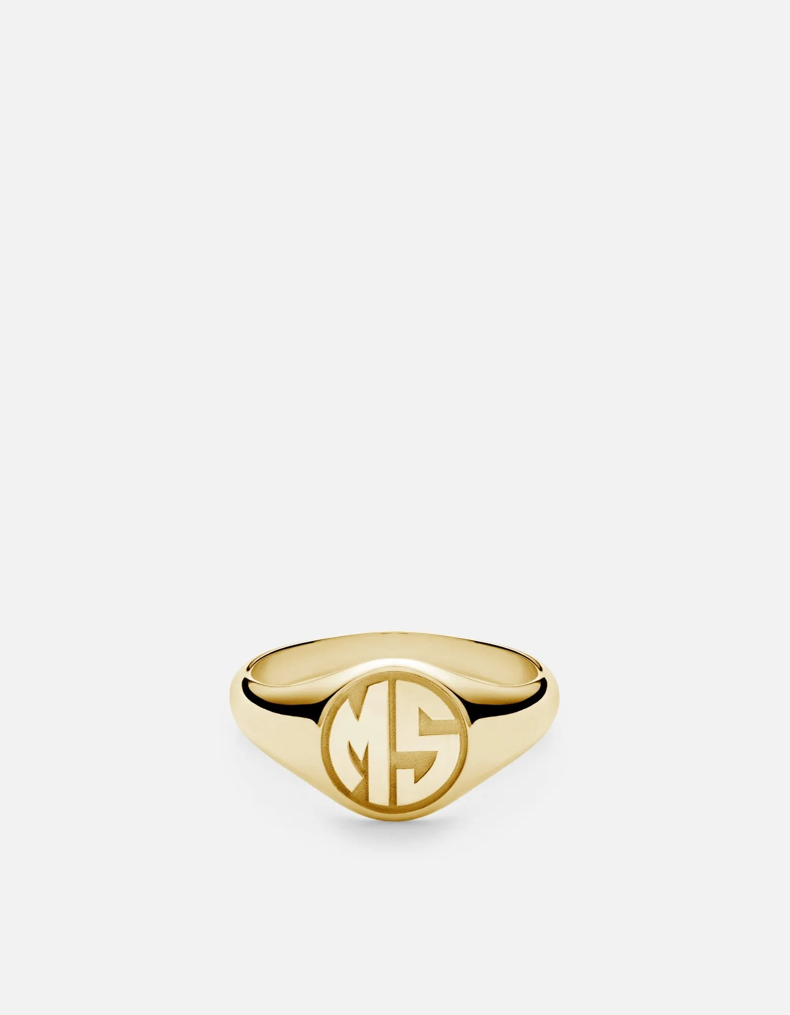 Signet Ring, 14k Gold/ 3 Letter