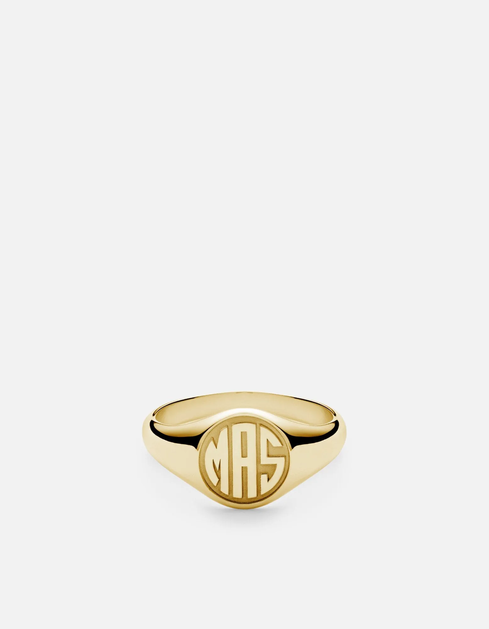 Signet Ring, 14k Gold/ 3 Letter