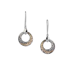 Silver and 10k Gold Comet Earrings - White Topaz