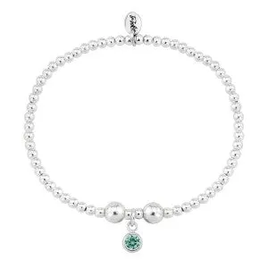 Silver and Turquoise CZ December birthstone bracelet