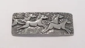 Silver Horses Brooch