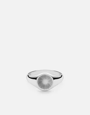 Solar Signet Ring, Sterling Silver