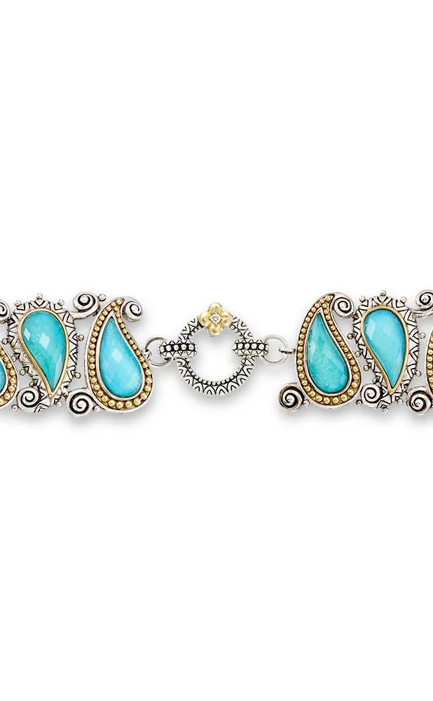 Special Order.Paisley Bracelet – Turquoise Doublet