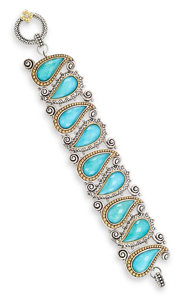 Special Order.Paisley Bracelet – Turquoise Doublet