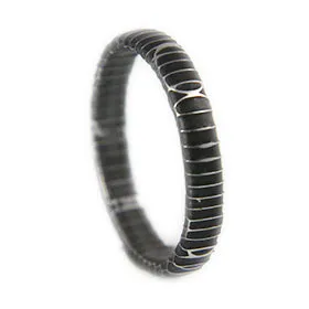 Spirograph Damascus Steel Stackable Ring | Women's Wedding Band