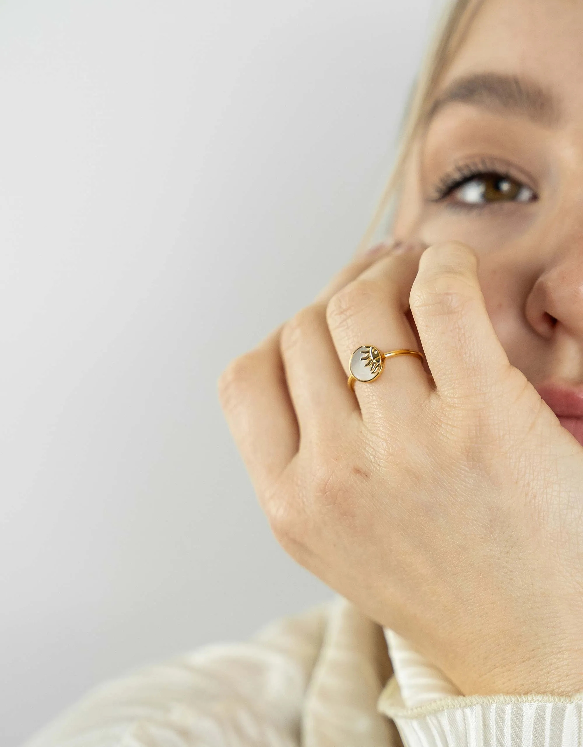 Sun Mother of Pearl Ring