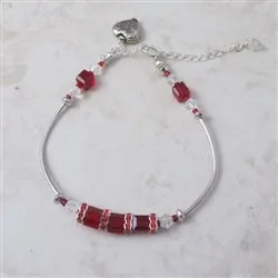 Unique Red Crystal Bangle Bracelet