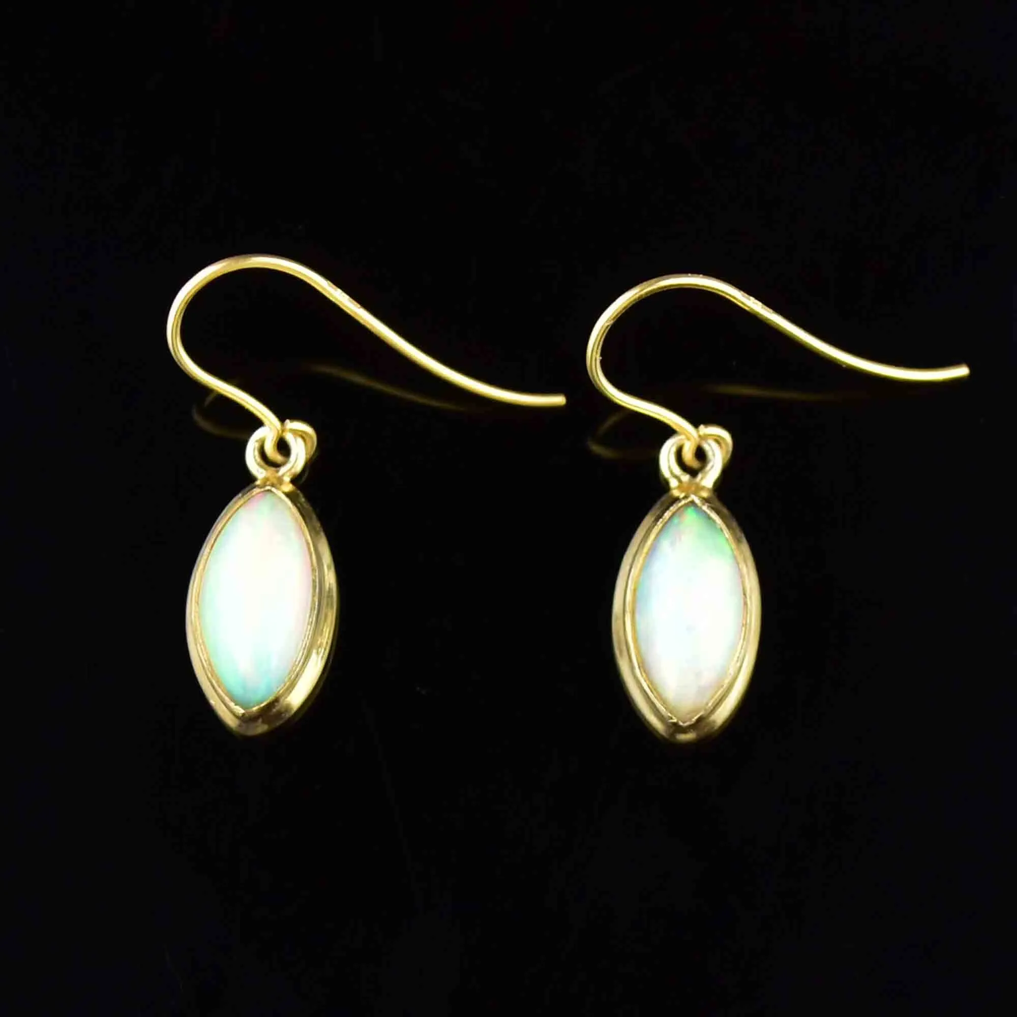 Vintage Art Deco Style Marquise Opal Earrings