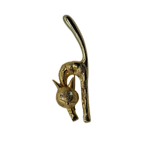 Vintage Startled Cat with Long Tail Brooch