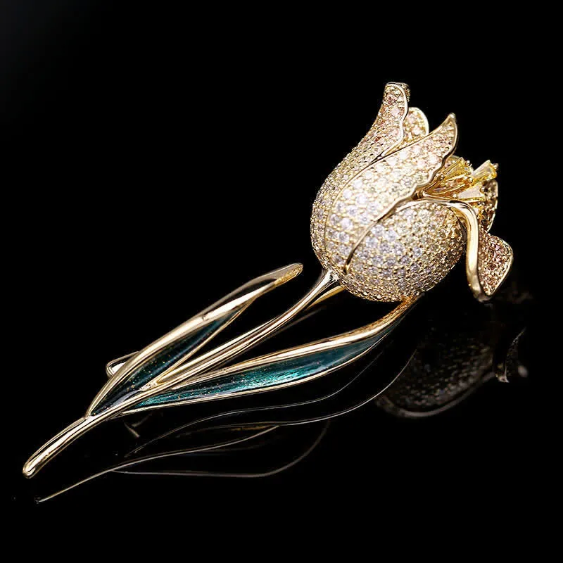 Women's Deep Love Tulip Brooch