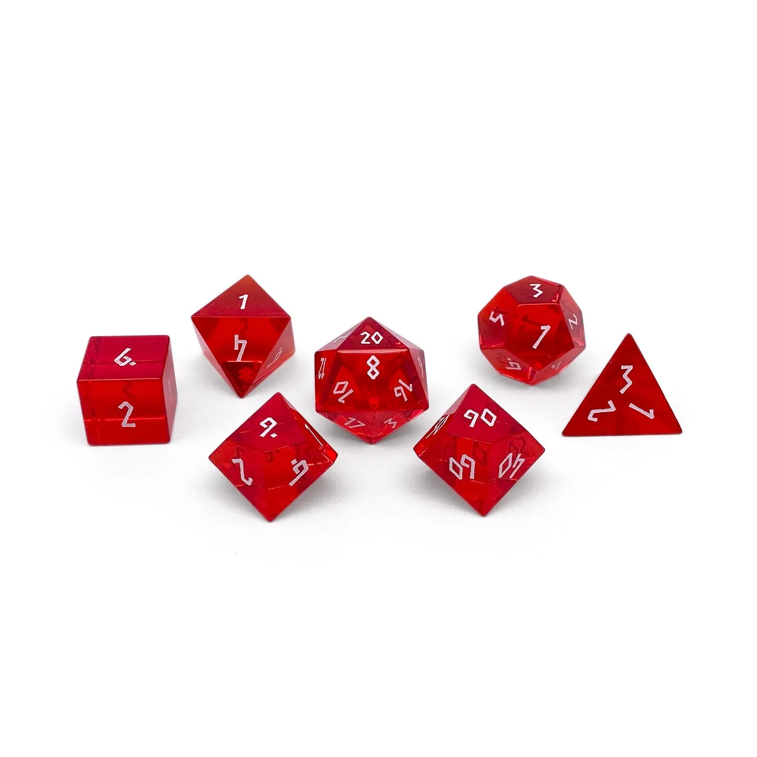 Zircon Ruby - 7 Piece RPG Set Zircon Glass Dice