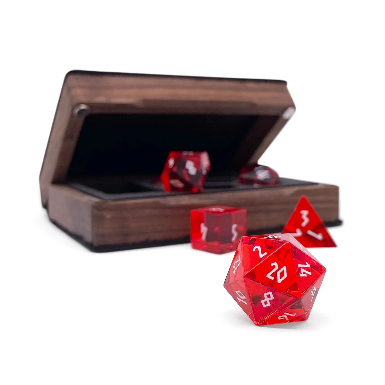 Zircon Ruby - 7 Piece RPG Set Zircon Glass Dice